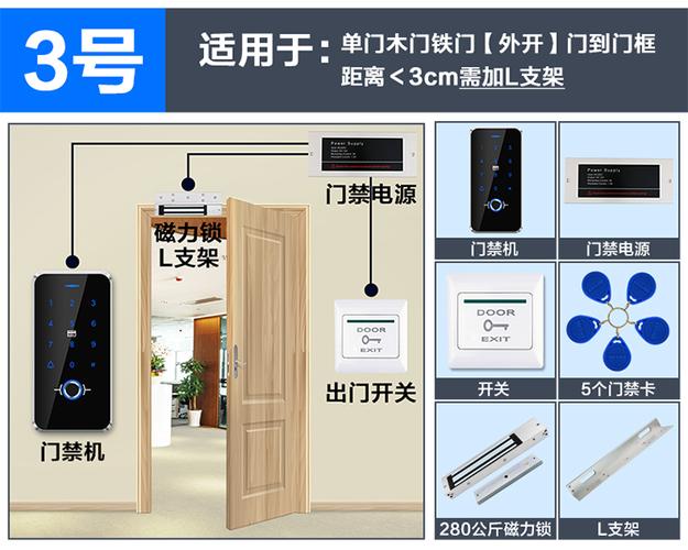 室外防水指纹门禁系统一体机套装刷卡密码玻璃门铁门磁力锁电插锁9号